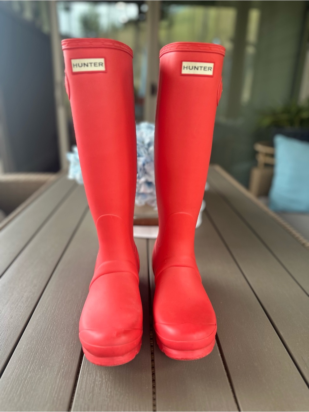 Coral Pink Talk Hunter Boots
